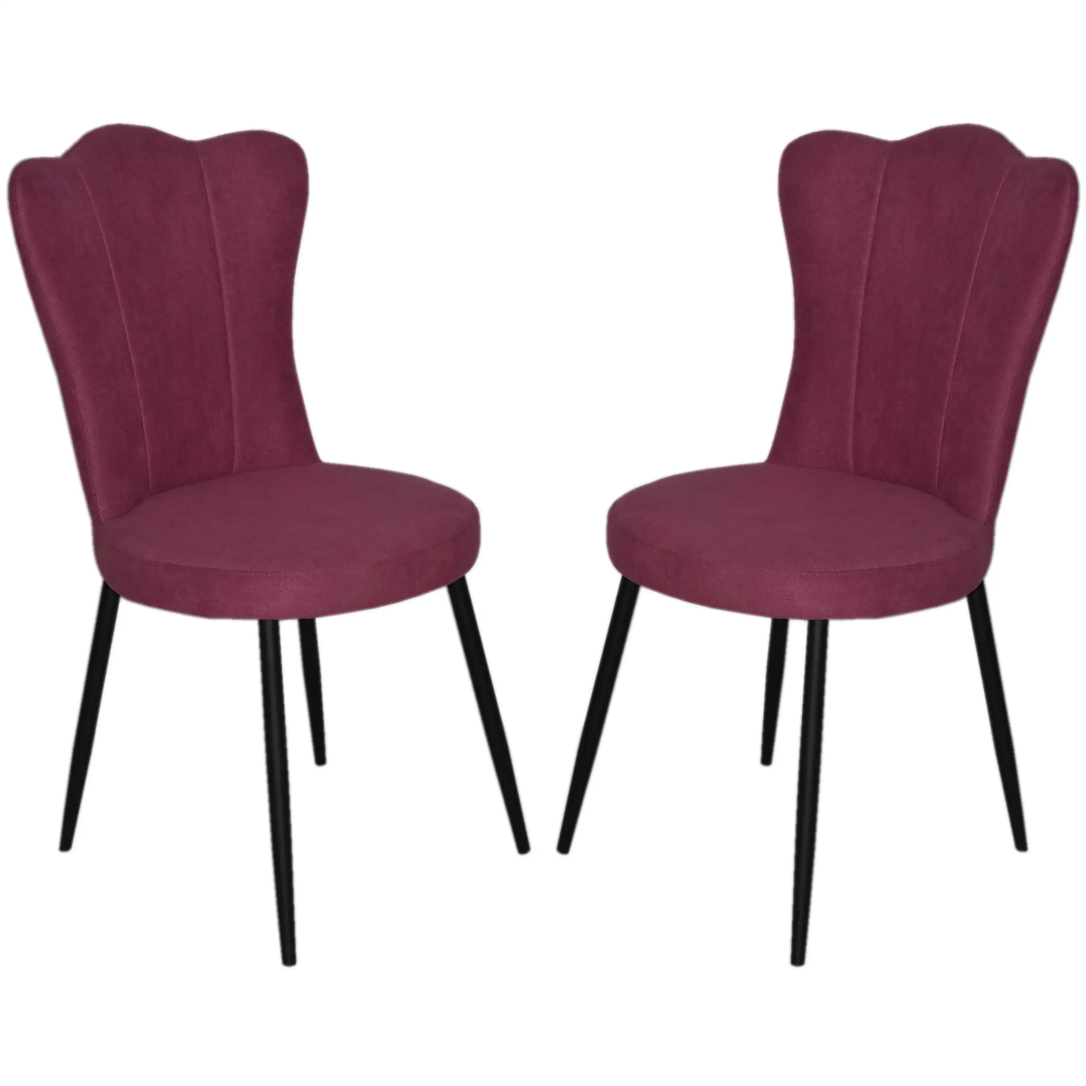 Chaises 2067 Rose Blush | Velours & Pieds Noirs | Lot de 2