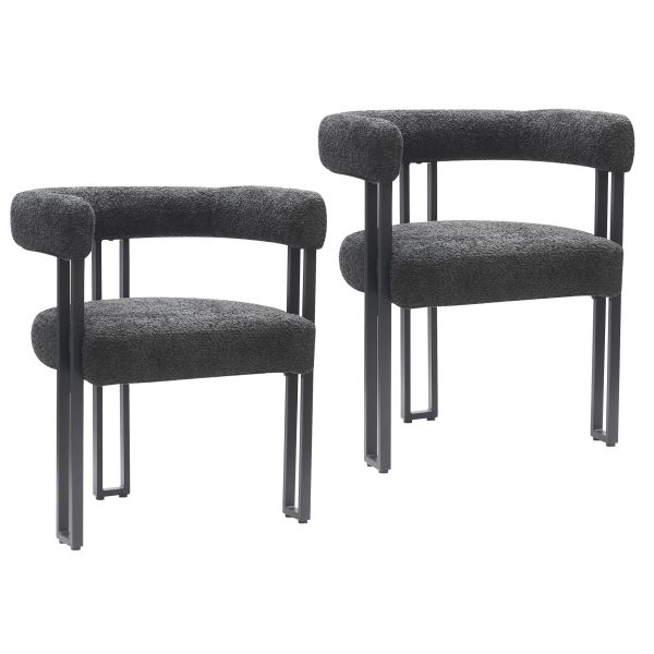 Ensemble de salle à manger 7 pièces Calisto/Scarlet avec table blanche et chaise anthracite