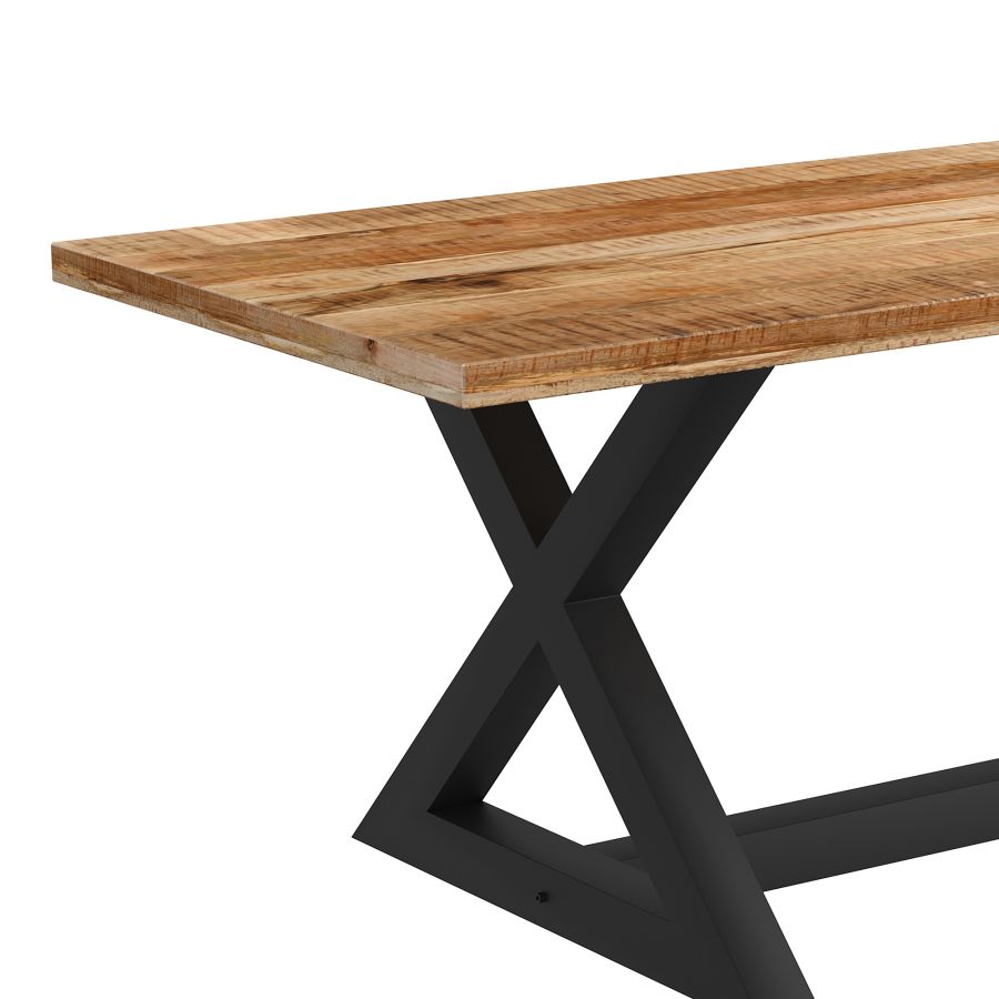 Zax/Cortez Ensemble de salle à manger 7 pièces en naturel avec chaise beige et noire