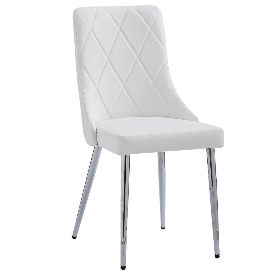 Corvus/Devo Ensemble de salle à manger 7 pièces avec table gris chaud et chaise blanche