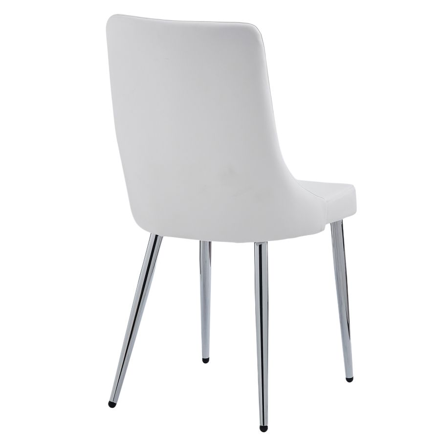 Corvus/Devo Ensemble de salle à manger 7 pièces avec table gris chaud et chaise blanche