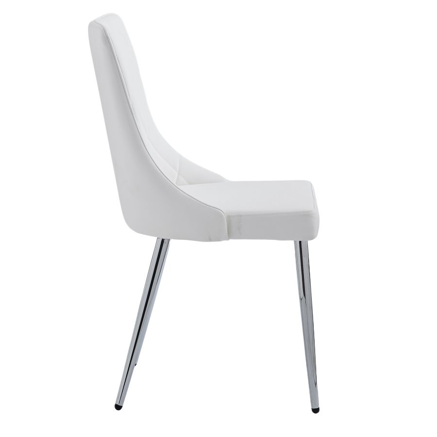 Corvus/Devo Ensemble de salle à manger 7 pièces avec table gris chaud et chaise blanche