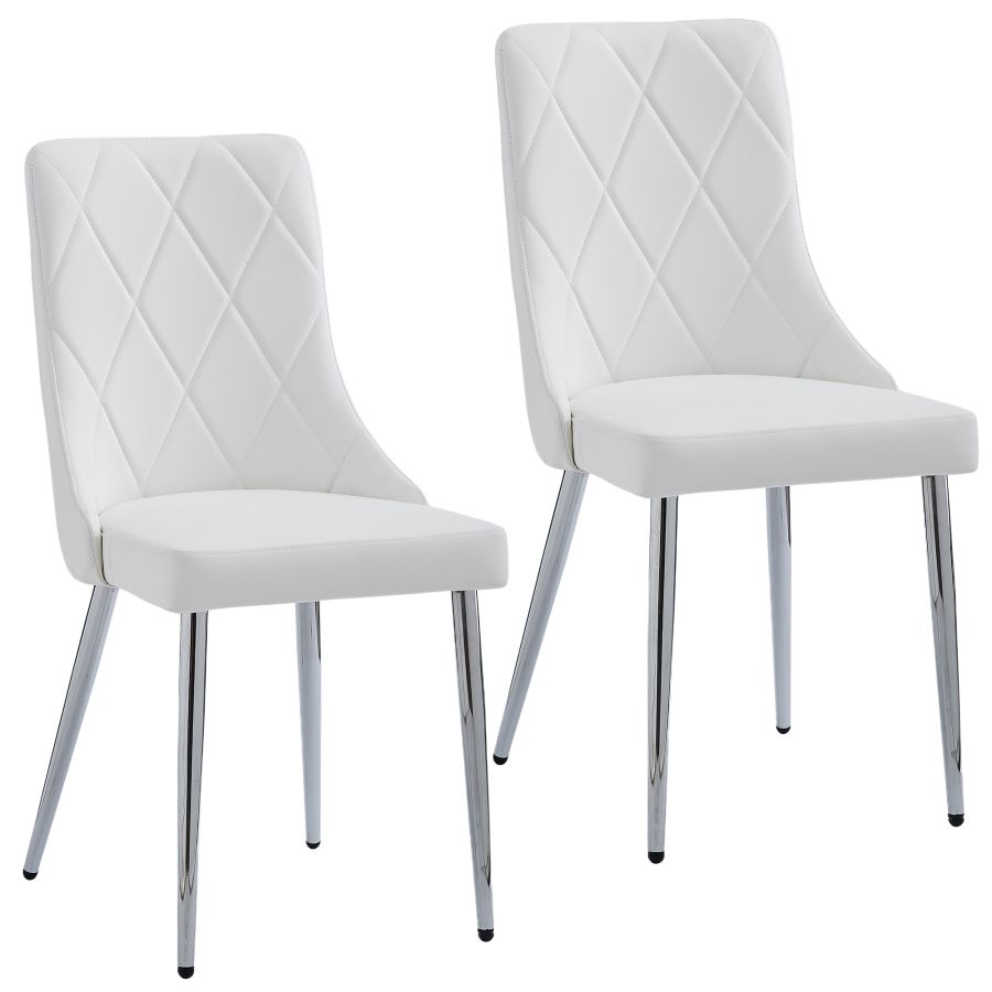 Corvus/Devo Ensemble de salle à manger 7 pièces avec table gris chaud et chaise blanche