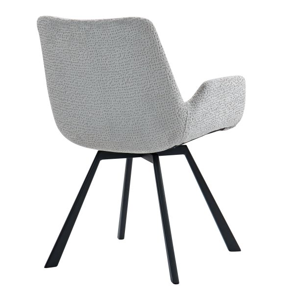Corvus/Signy Ensemble de salle à manger 7 pièces avec table gris chaud et chaise gris clair