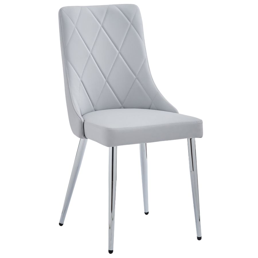 Ensemble de salle à manger Solara/Devo 5 pièces en chrome avec chaise grise ( Meuble Mtl )