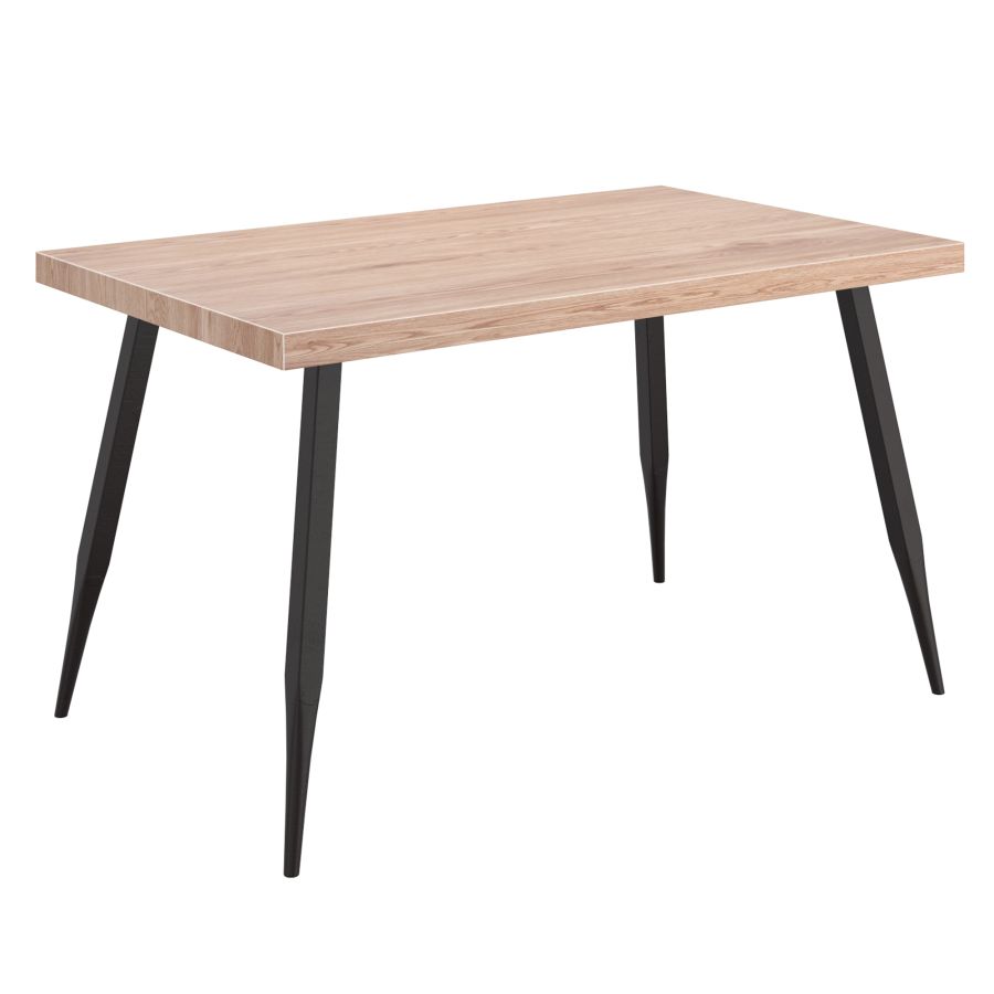 Ensemble de salle à manger Vesta/Zeke 7 pièces avec table naturelle et chaise beige 