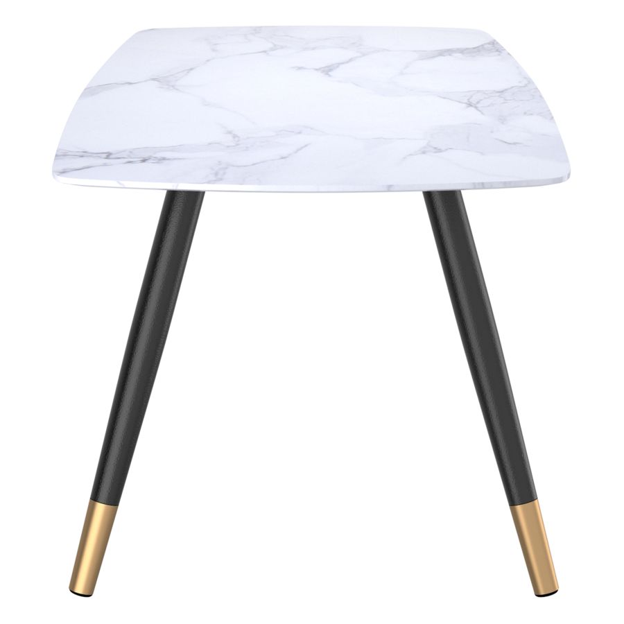 Ensemble de salle à manger 7 pièces Emery/Akira en blanc avec chaise noire ( Meuble Mtl )