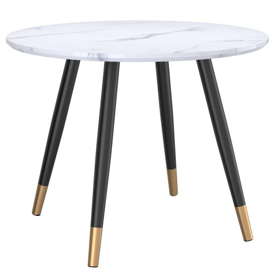 Emery/Olis Ensemble de salle à manger 5 pièces en blanc avec chaise noire ( Meuble Mtl )