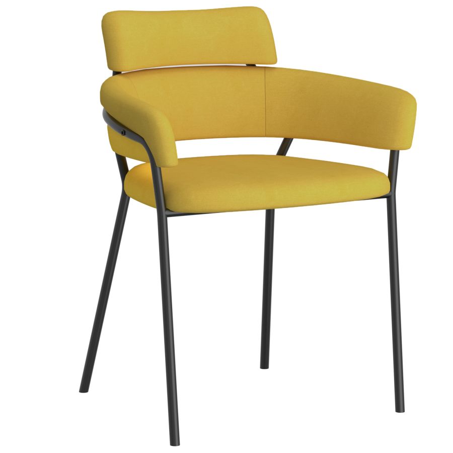 Ensemble de salle à manger 5 pièces Emery/Axel en blanc avec chaise moutarde ( Meuble Mtl )