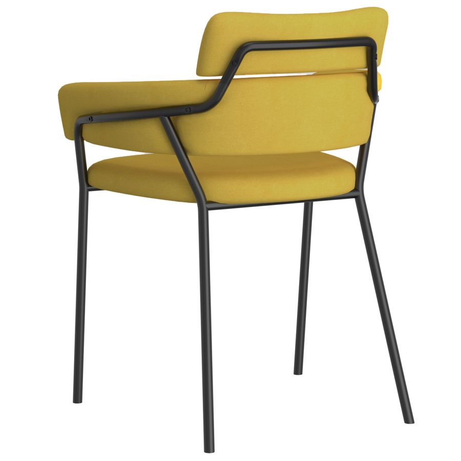 Ensemble de salle à manger 5 pièces Emery/Axel en blanc avec chaise moutarde ( Meuble Mtl )