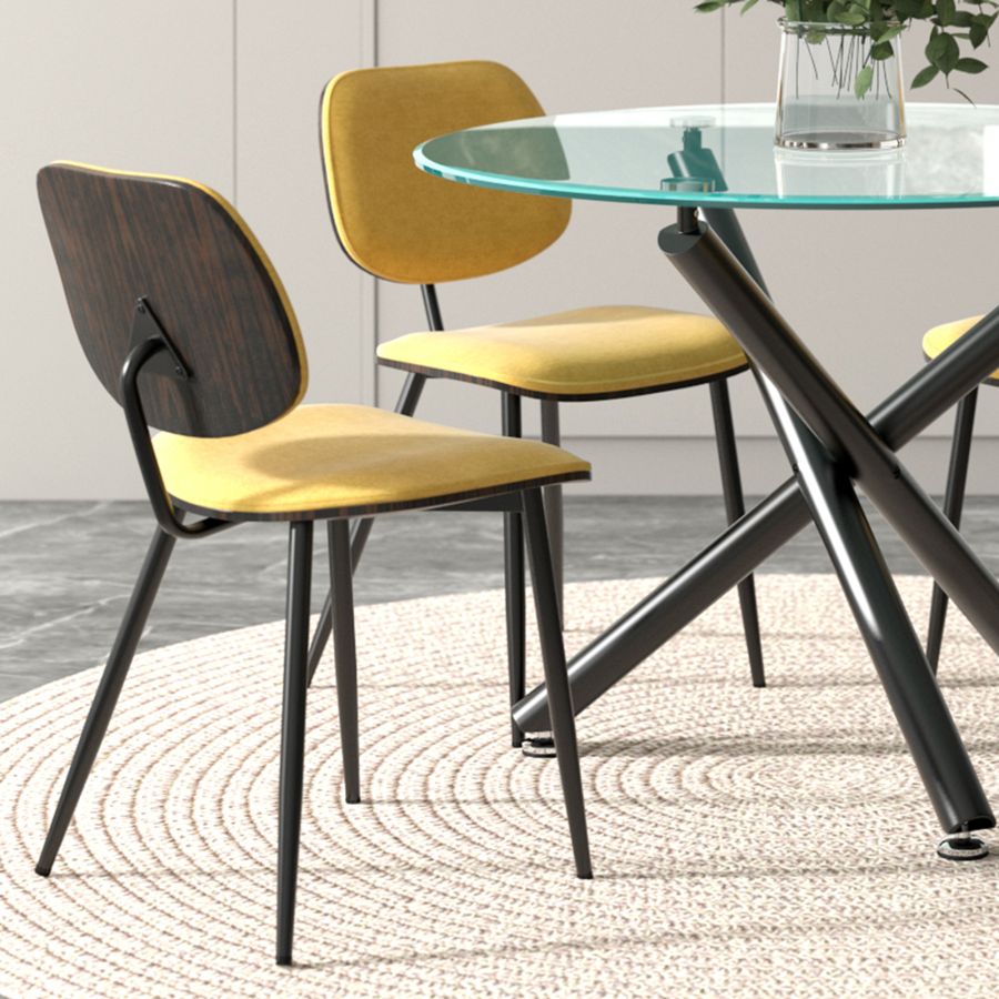Ensemble de salle à manger 5 pièces Suzette/Capri en noir avec chaise moutarde ( Meuble Mtl )