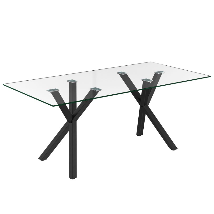 Stark/Archer Ensemble de salle à manger 7 pièces en noir avec chaise anthracite ( Meuble Mtl )