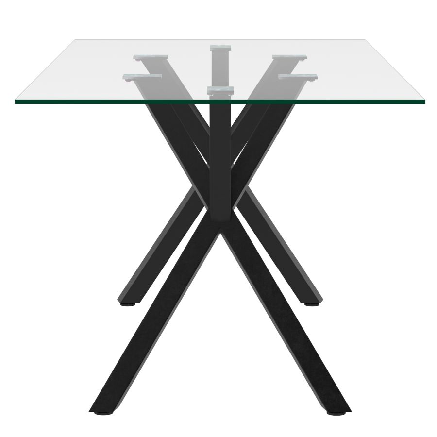 Stark/Archer Ensemble de salle à manger 7 pièces en noir avec chaise anthracite ( Meuble Mtl )