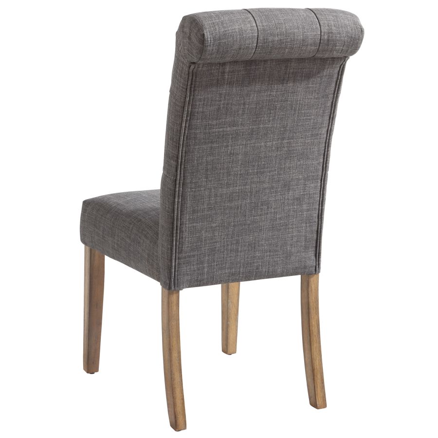 Ensemble de salle à manger 7 pièces Arhan/Melia en gris foncé avec chaise grise ( Meuble Mtl )