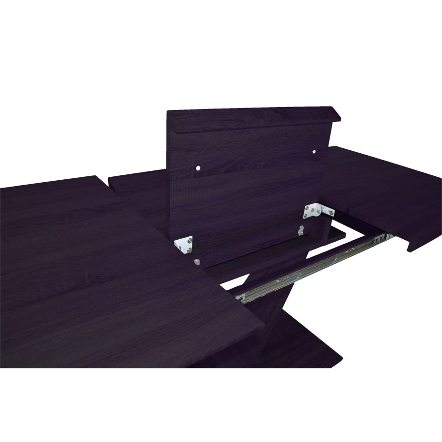 Ensemble de salle à manger Eclipse/Koda 7 pièces avec table noire et chaise beige 