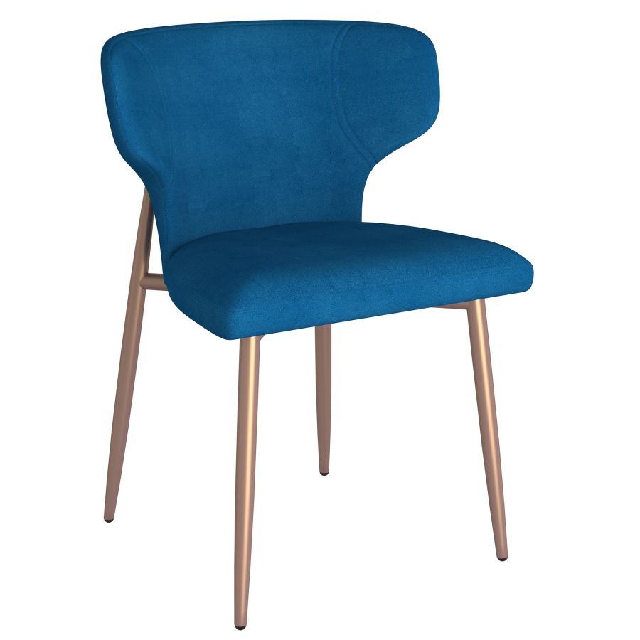 Ensemble de salle à manger 7 pièces Eclipse/Akira en noir avec chaise bleue ( Meuble Mtl )