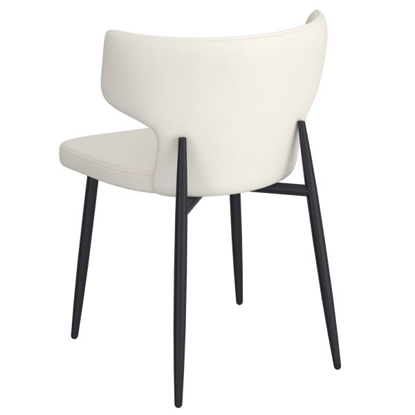 Leon/Olis Ensemble de salle à manger 5 pièces avec table noire et chaise beige