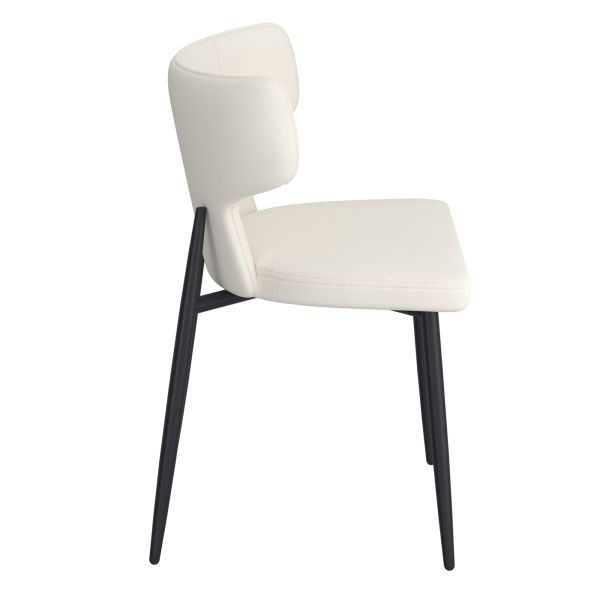 Leon/Olis Ensemble de salle à manger 5 pièces avec table noire et chaise beige