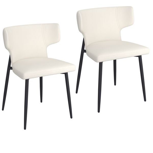 Leon/Olis Ensemble de salle à manger 5 pièces avec table noire et chaise beige