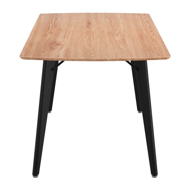 Leon/Zeke Ensemble de salle à manger 5 pièces avec table naturelle et chaise charbon de bois