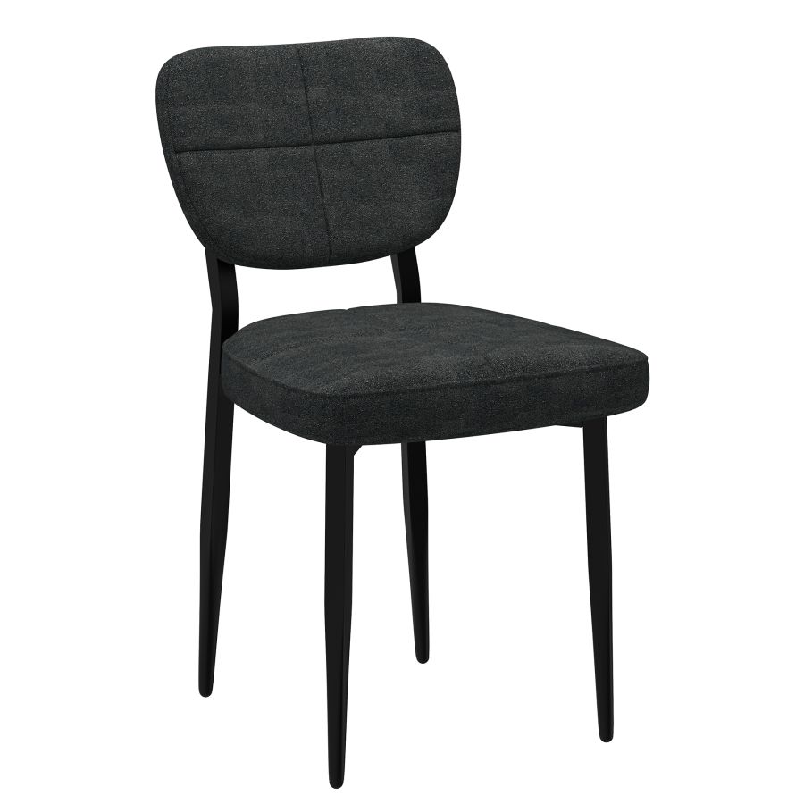 Leon/Zeke Ensemble de salle à manger 5 pièces avec table naturelle et chaise charbon de bois