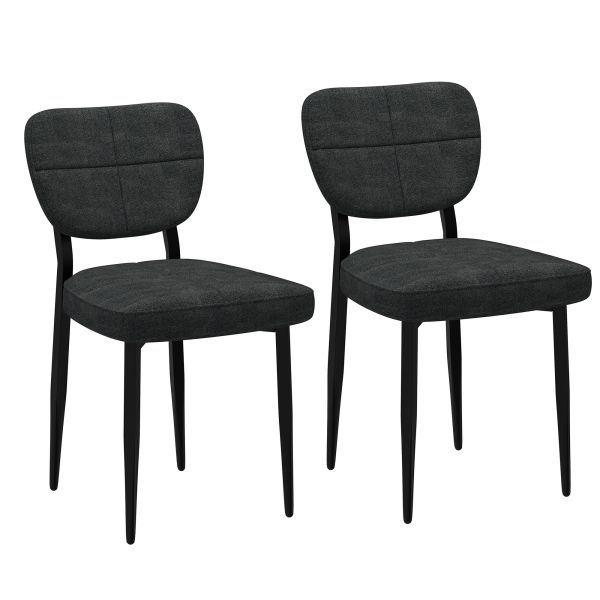 Leon/Zeke Ensemble de salle à manger 5 pièces avec table naturelle et chaise charbon de bois