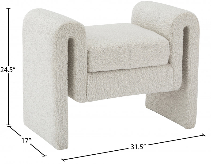 Banc 31,5" en tissu boucle Stylus