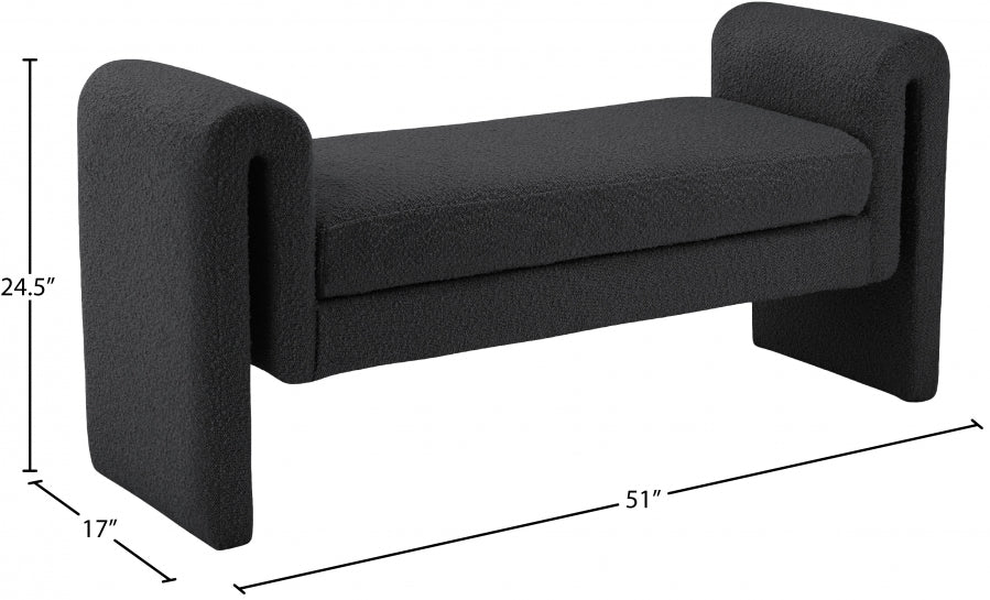 Banc 51" en tissu boucle Stylus
