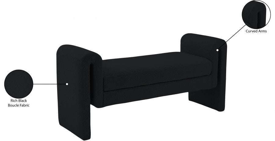 Banc 51" en tissu boucle Stylus