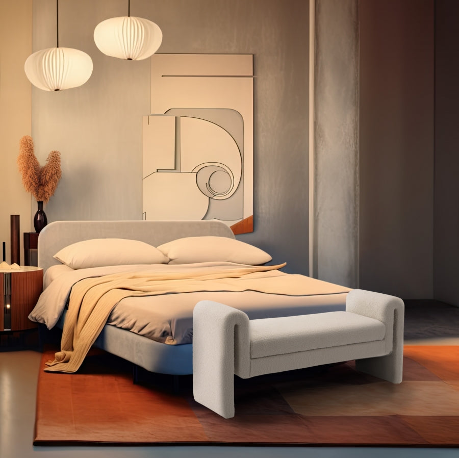 Banc 51" en tissu boucle Stylus