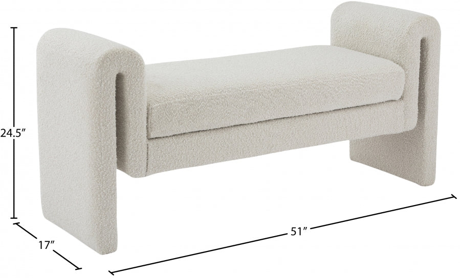 Banc 51" en tissu boucle Stylus