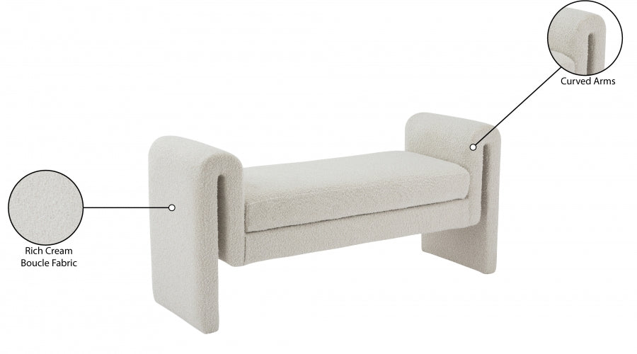 Banc 51" en tissu boucle Stylus