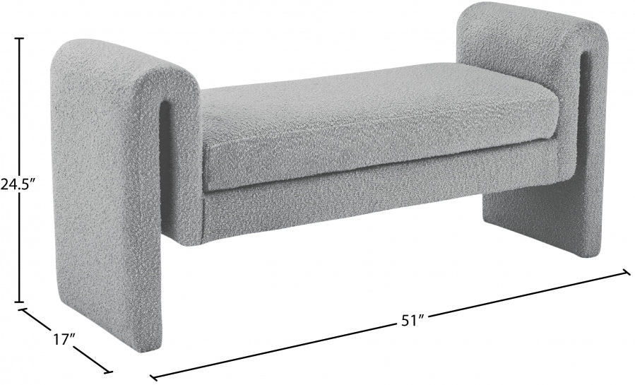 Banc 51" en tissu boucle Stylus