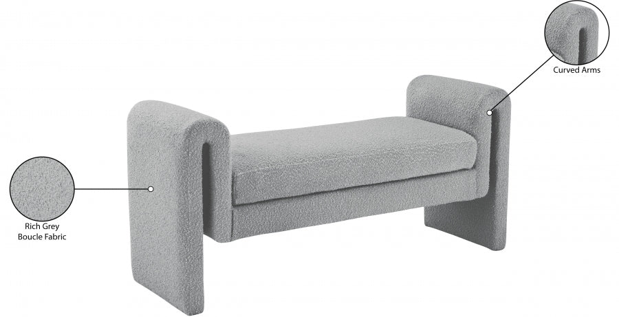 Banc 51" en tissu boucle Stylus