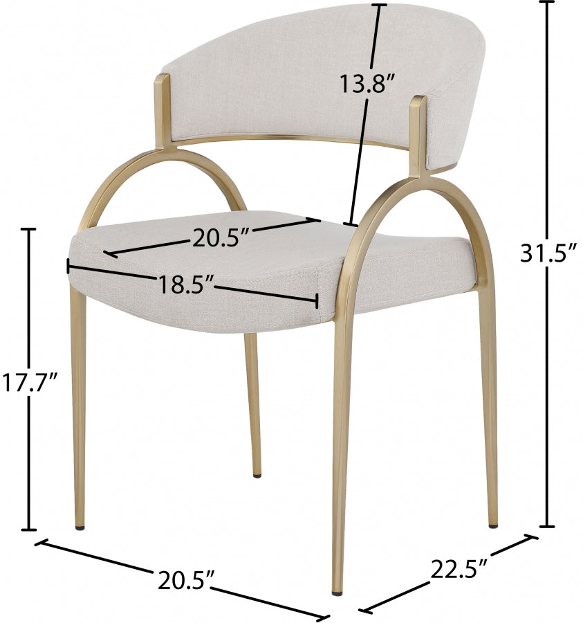 Chaise de salle à manger texturée en lin Privet