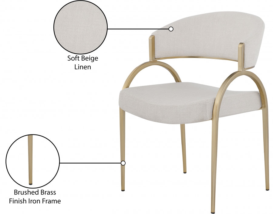 Chaise de salle à manger texturée en lin Privet
