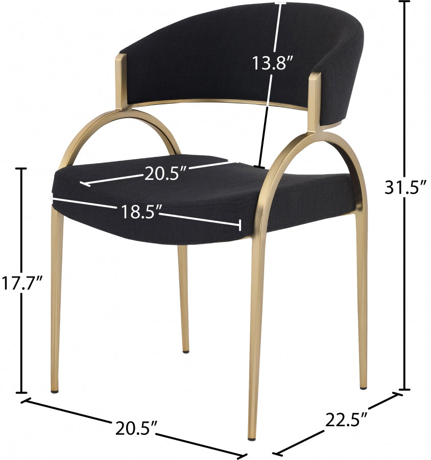 Chaise de salle à manger texturée en lin Privet