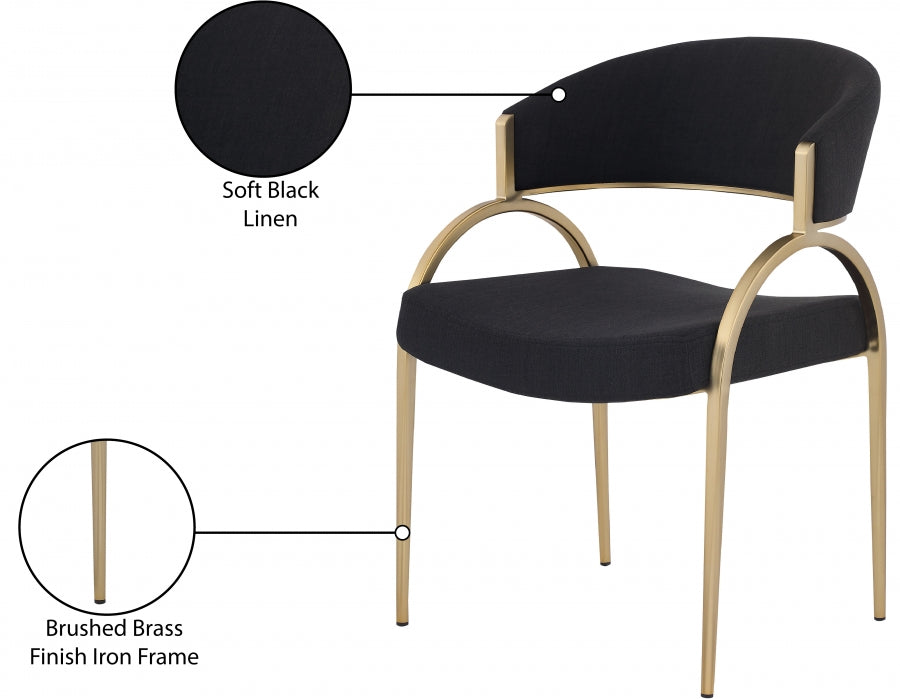 Chaise de salle à manger texturée en lin Privet