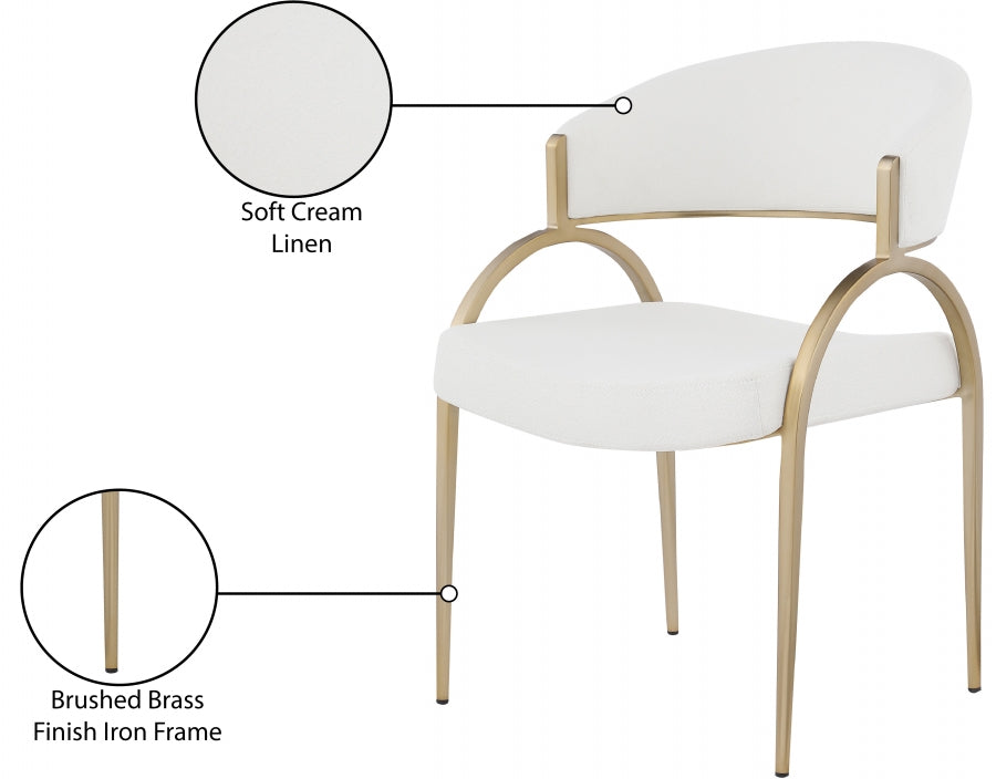 Chaise de salle à manger texturée en lin Privet