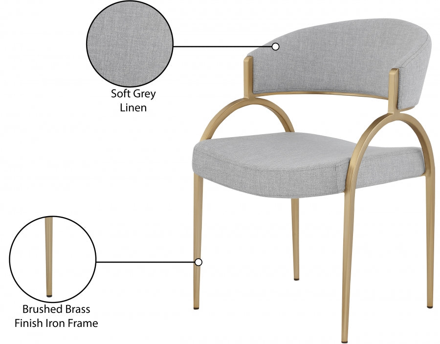 Chaise de salle à manger texturée en lin Privet