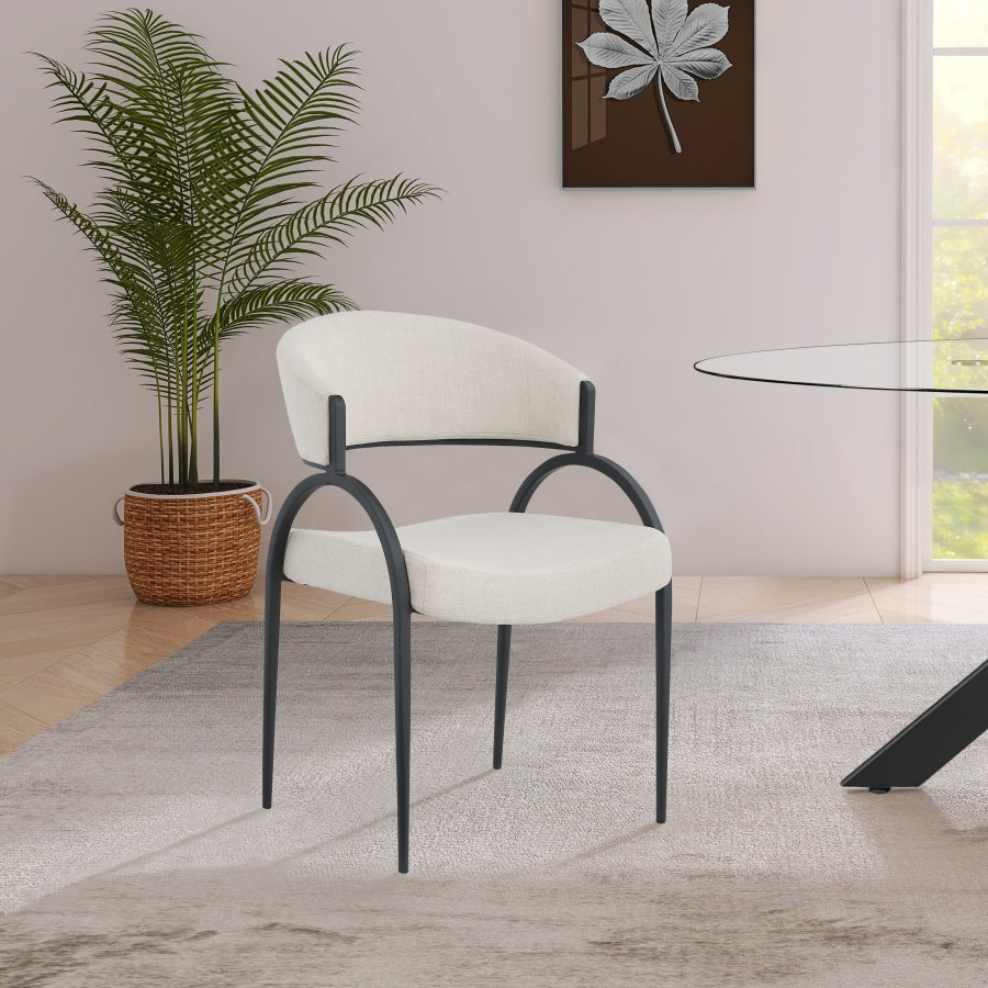Chaise de salle à manger texturée en lin Privet