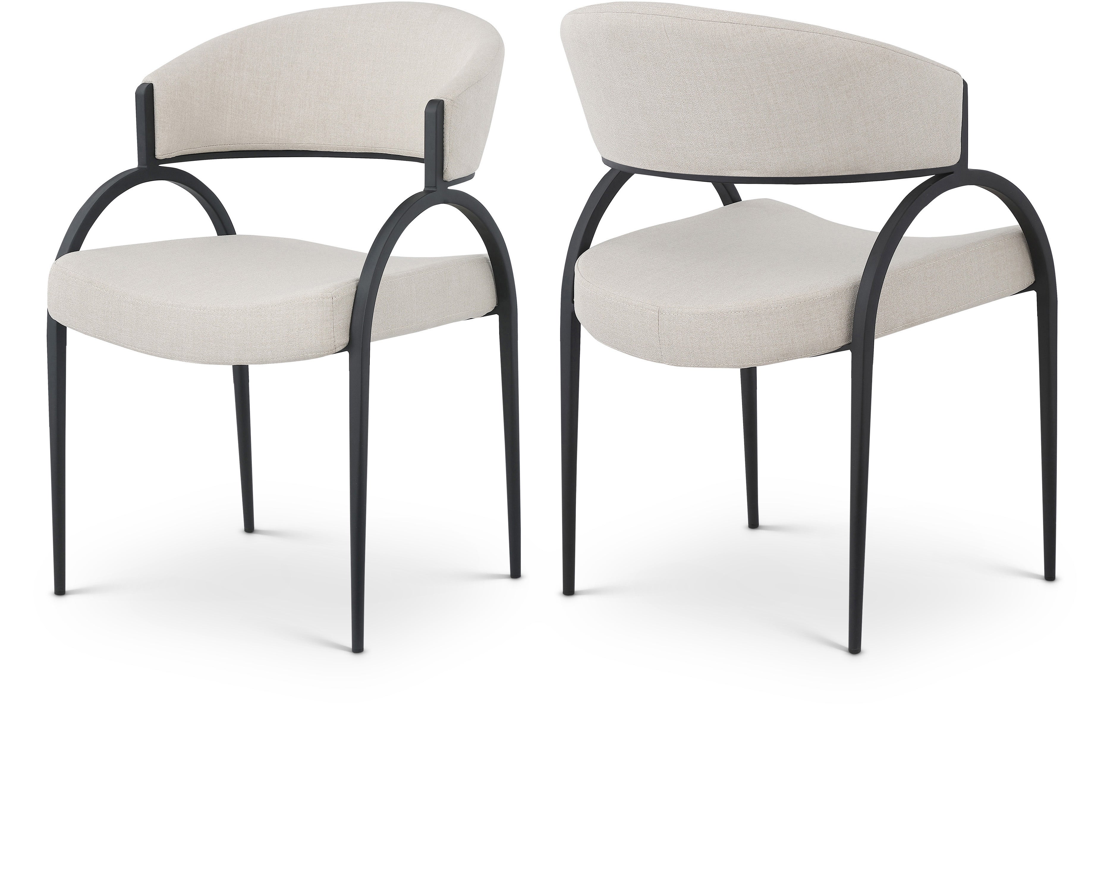 Chaise de salle à manger texturée en lin Privet