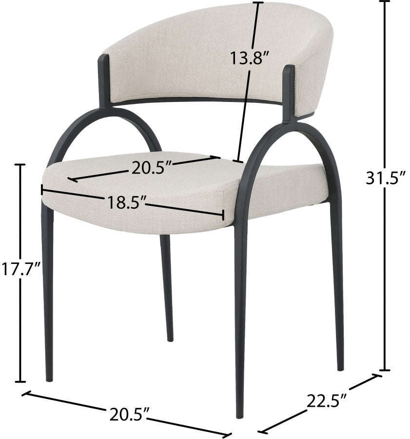 Chaise de salle à manger texturée en lin Privet