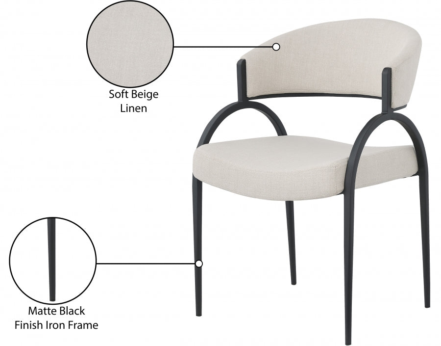 Chaise de salle à manger texturée en lin Privet