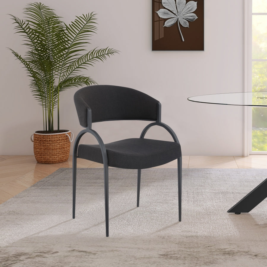 Chaise de salle à manger texturée en lin Privet