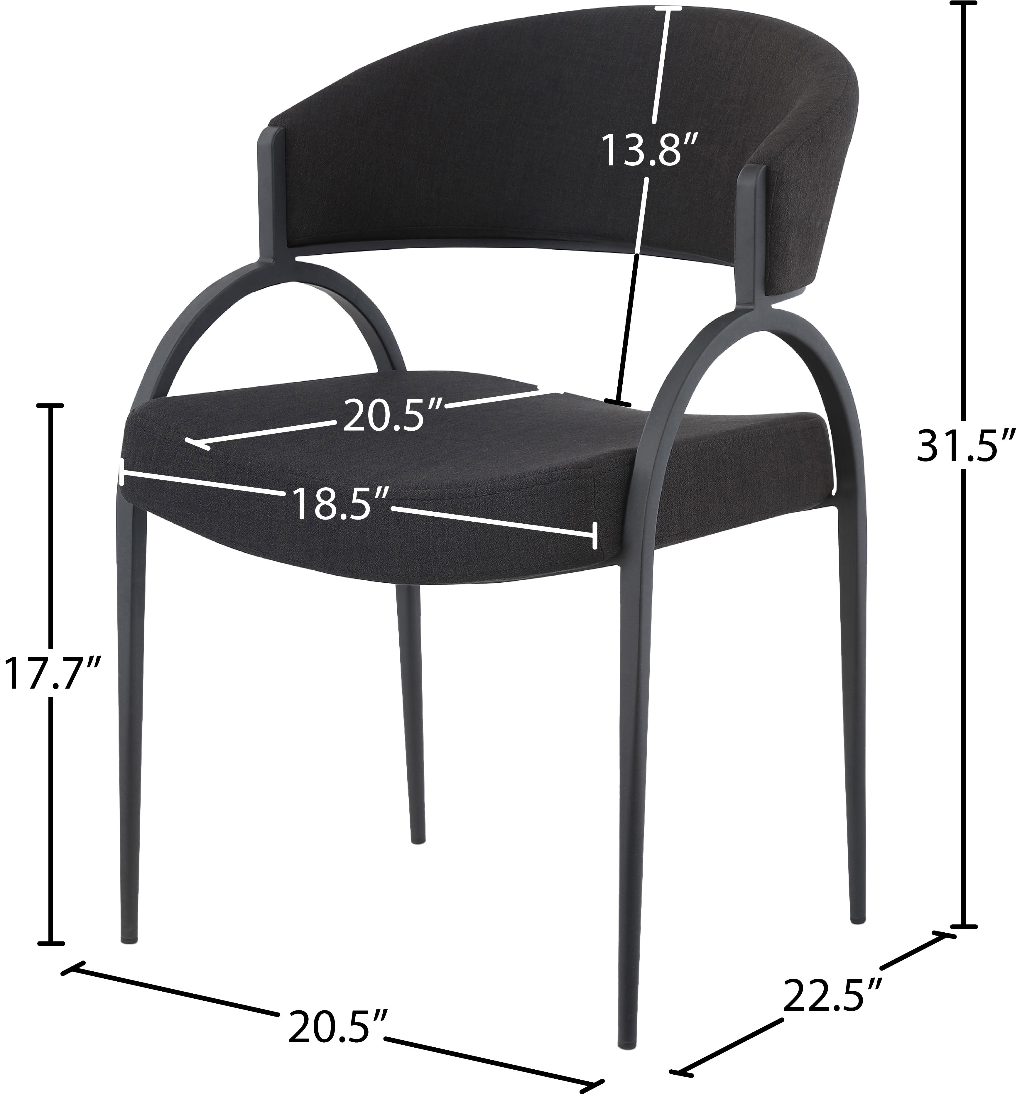Chaise de salle à manger texturée en lin Privet