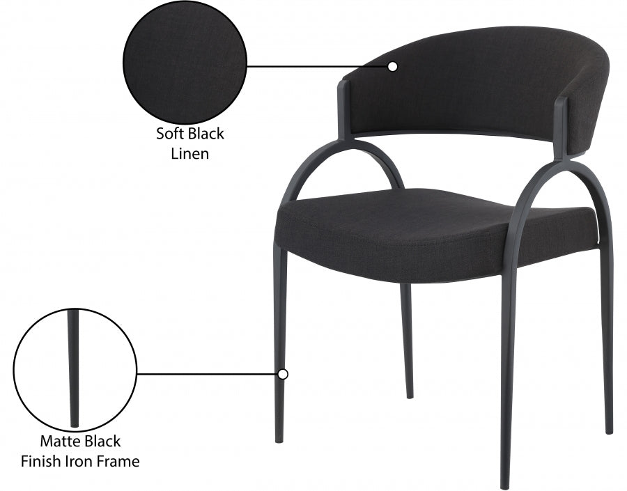 Chaise de salle à manger texturée en lin Privet