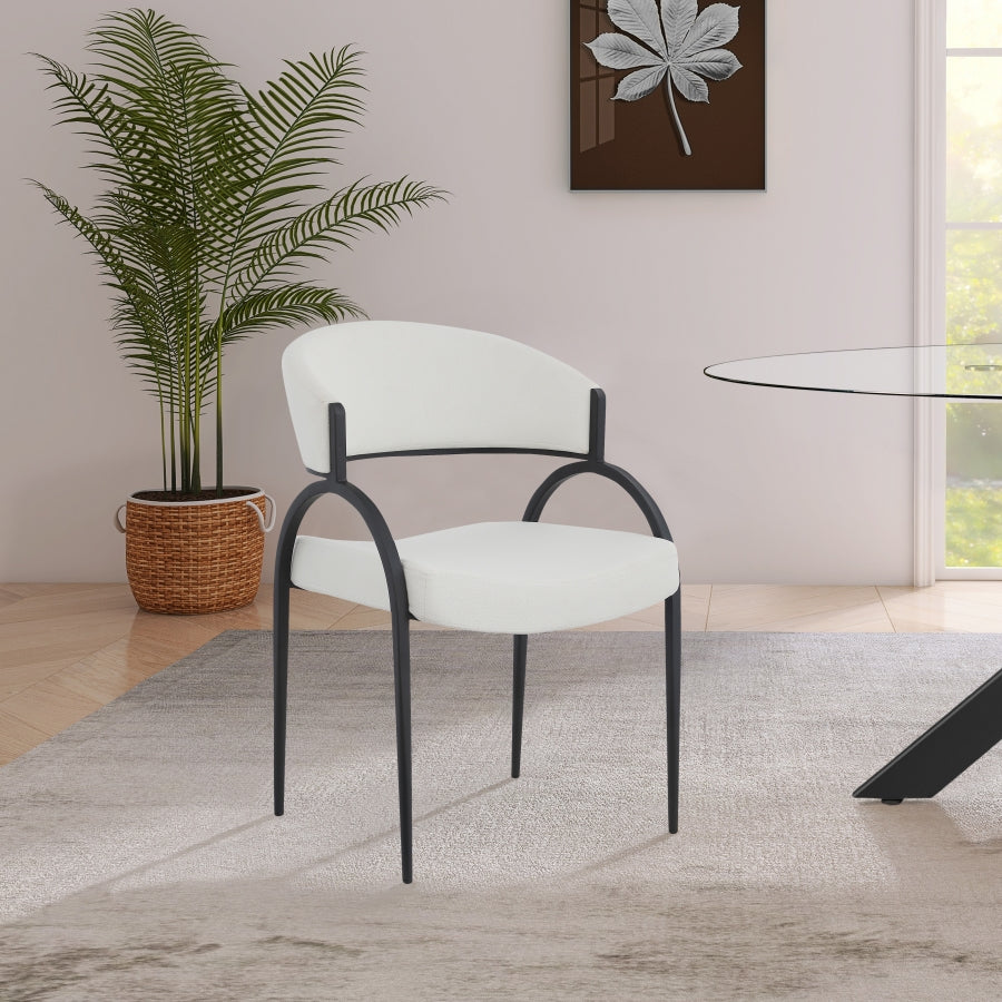 Chaise de salle à manger texturée en lin Privet
