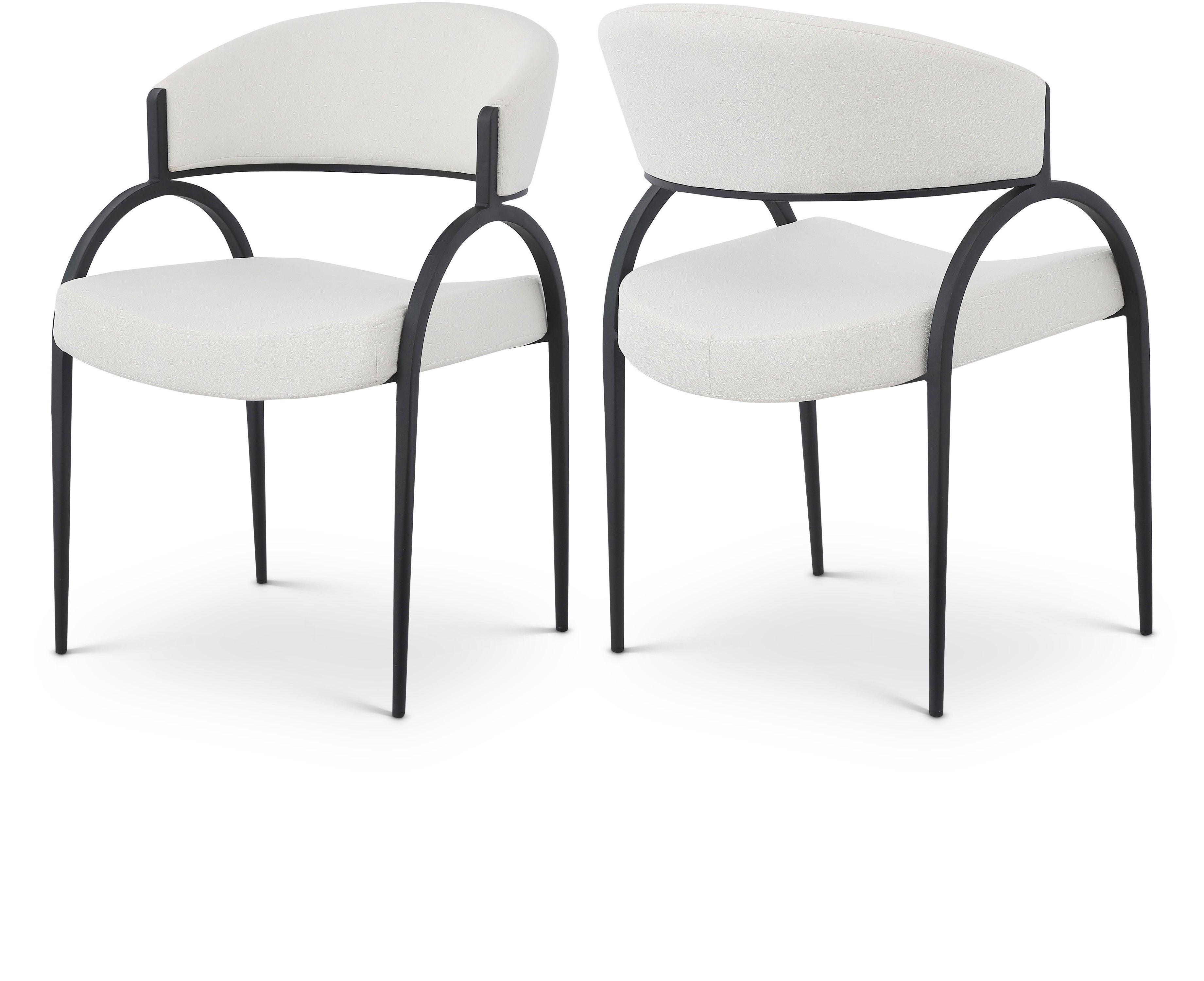 Chaise de salle à manger texturée en lin Privet
