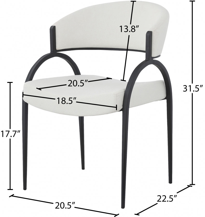 Chaise de salle à manger texturée en lin Privet